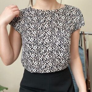 Leopard Print Women's Shortsleeve Top